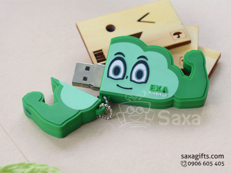 Rubber USB with removable cap in 2D Moulding Cloud shape