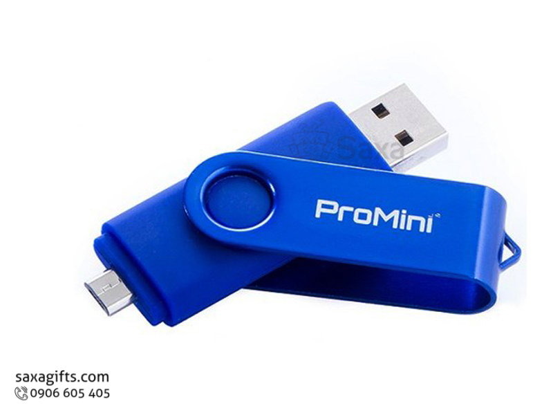 USB on to go nhựa phối kim loại màu xanh (USB OTG)