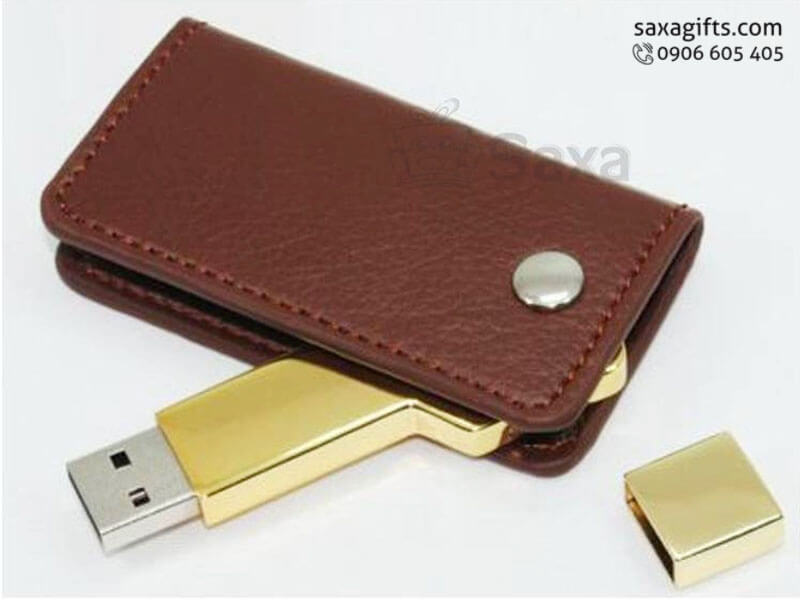 USB da kiểu ví namecard xoay 180 độ (Leather USB)