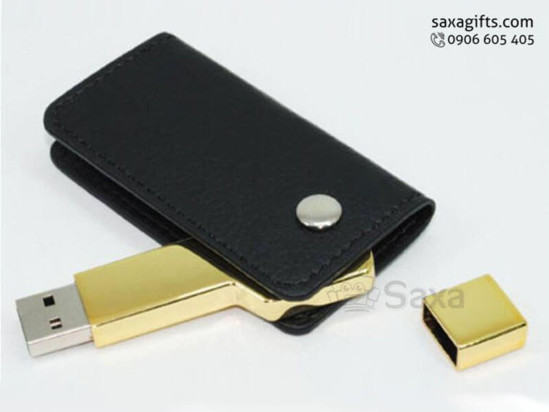 Leather USB 180 degree rotation and in namecard wallet