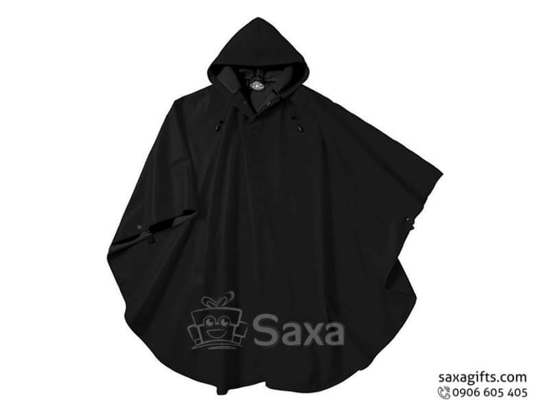 Rain poncho with logo printed made from 2 layer polyester