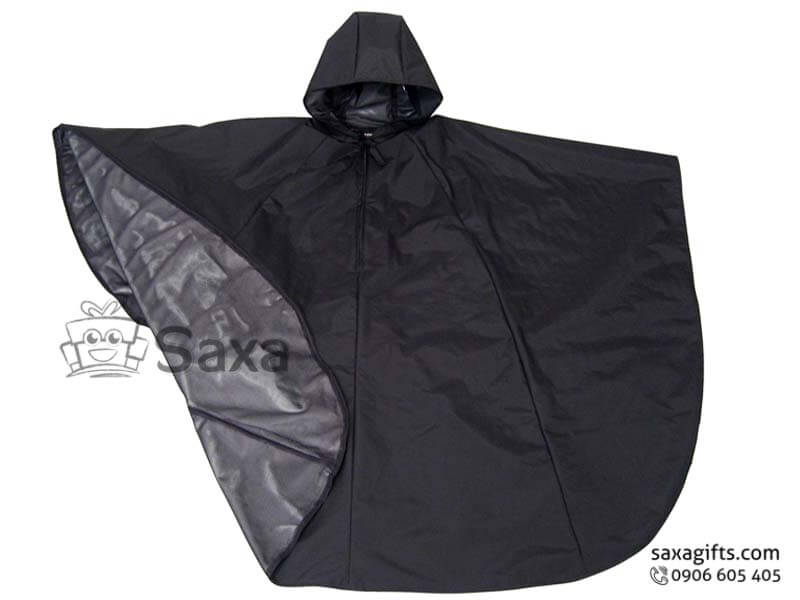 Rain poncho with logo printed made from 2 layer polyester