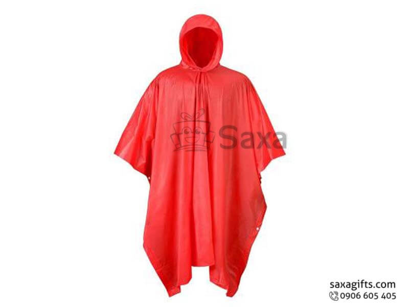 Rain poncho made from premium polyester in large form