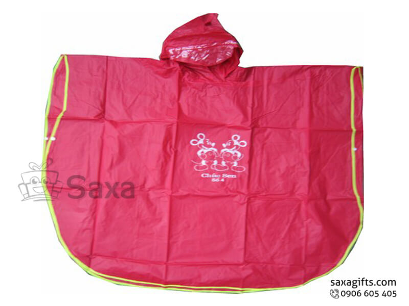 Kid raincoat with logo printed in large form