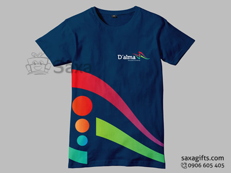 Promotion T-shirt with D’ALMA logo printed in body form, round neck