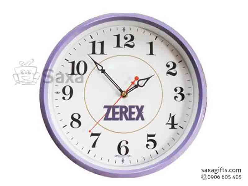 Clock with logo printed, soft form number in round shape