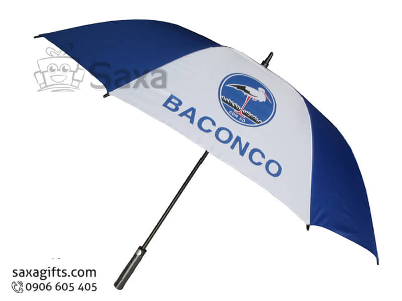 Straight umbrella with logo printed and sponge cobbled handle