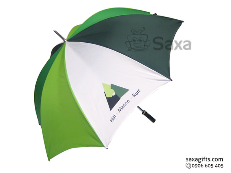 Straight umbrella with logo printed in three colour mixed 2 ya cover