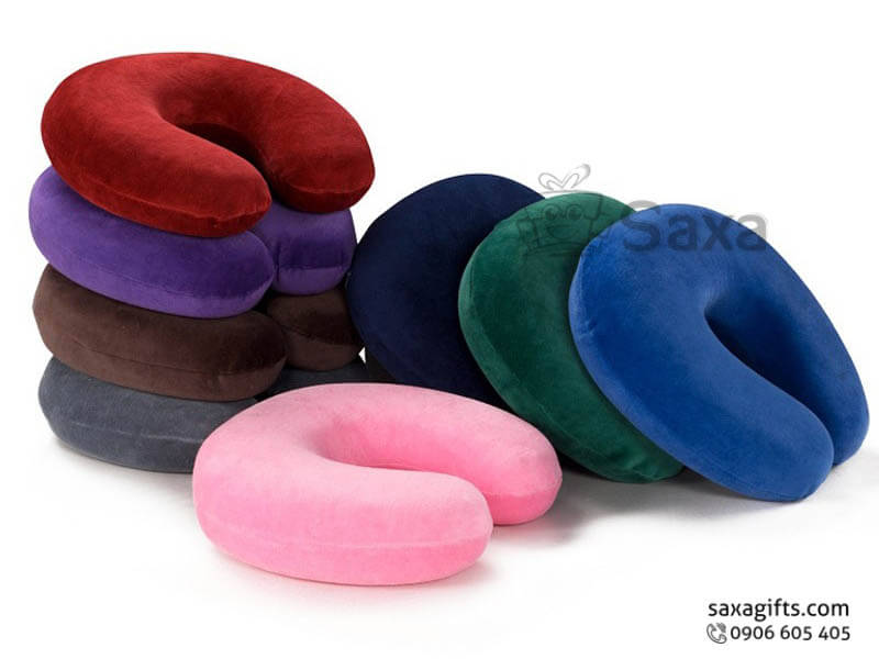 Neck pillow with logo printed, one colour at cheap price