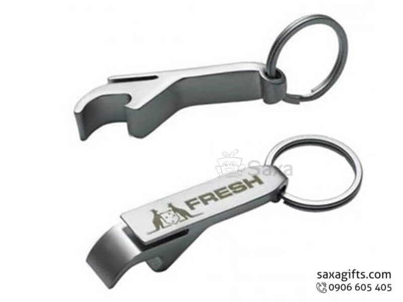 Beer Opener in metal finger shape and keychain integrated