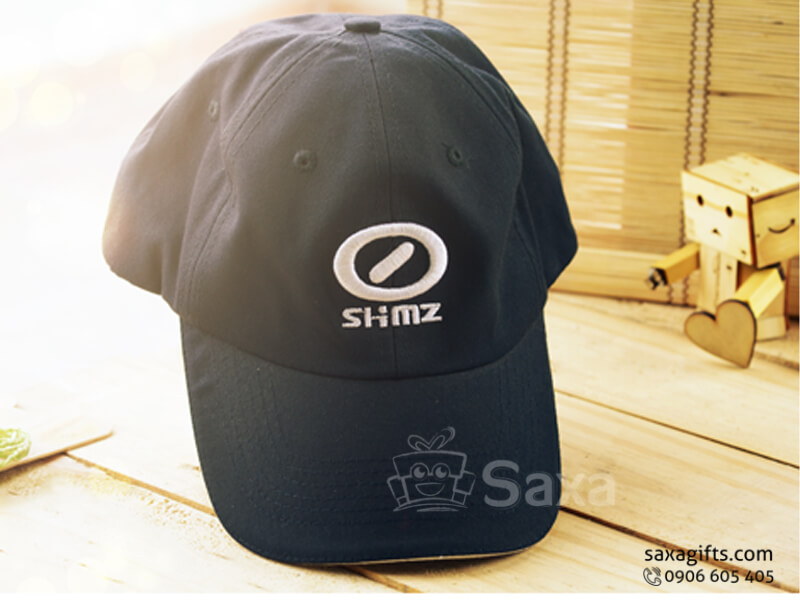 Cloth hat with logo printed made from black blue khaki