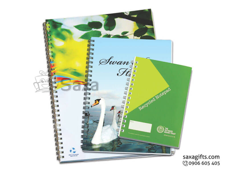 Spiral notebook as ordered, A5 frame and couche cover