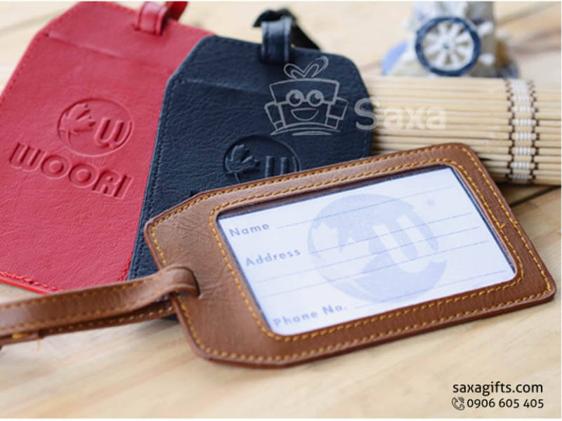 Luggage tag made from various colour simili leatherette