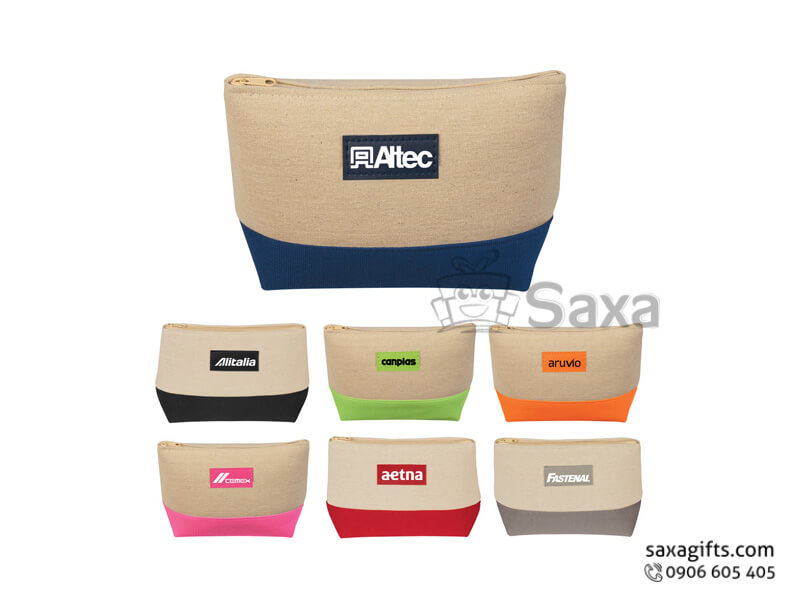 Canvas bag with logo printed in wallet form and two colours mixed