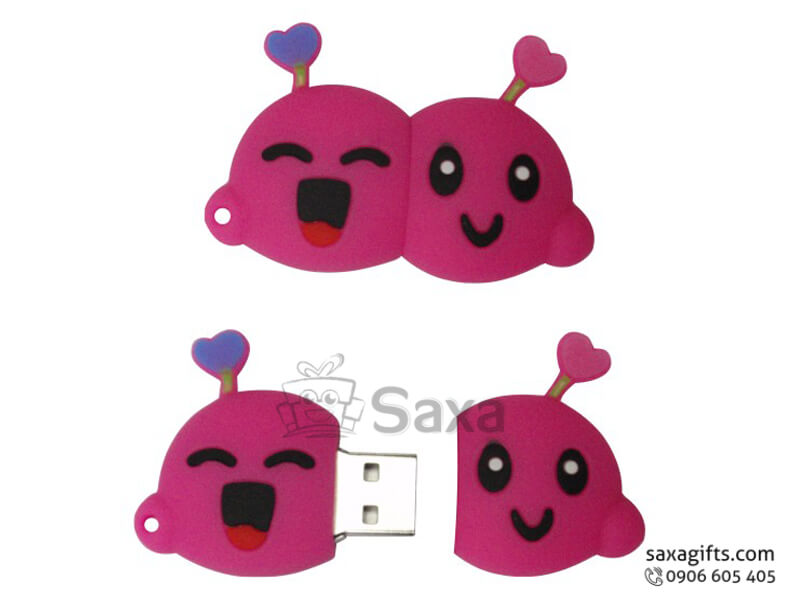 Rubber USB in 3D smiling couple shape