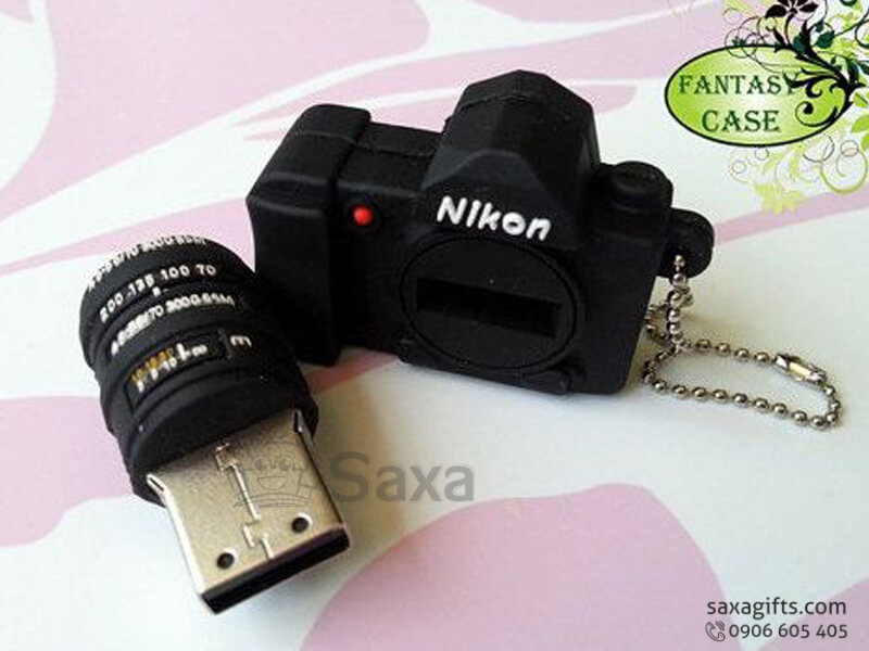 USB cao su 3D nắp rời mô hình máy ảnh Nikon