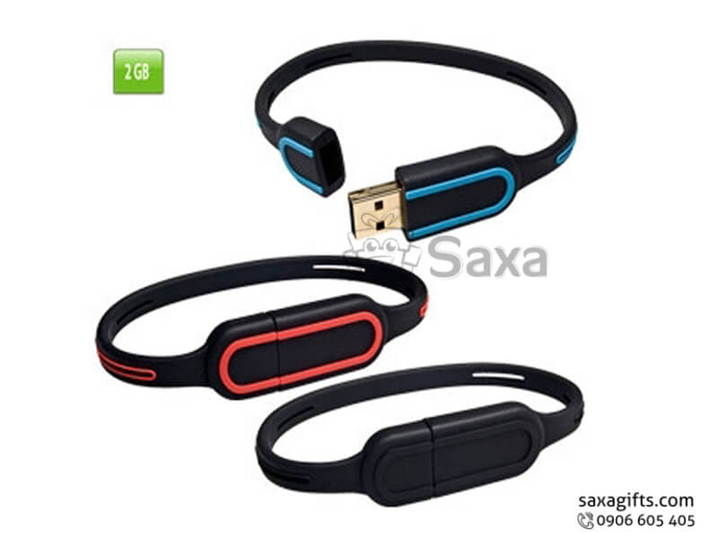 Rubber USB in the shape of cap removable bracelet