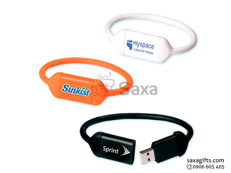 Rubber USB in the shape of cap removable bracelet