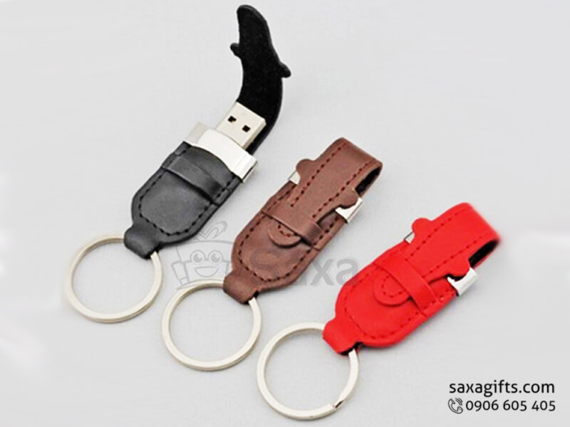 USB da móc khóa có nắp cài (Leather USB)