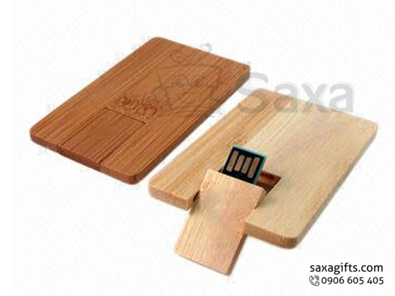 Wooden USB 360 degree rotaion in ATM card shape