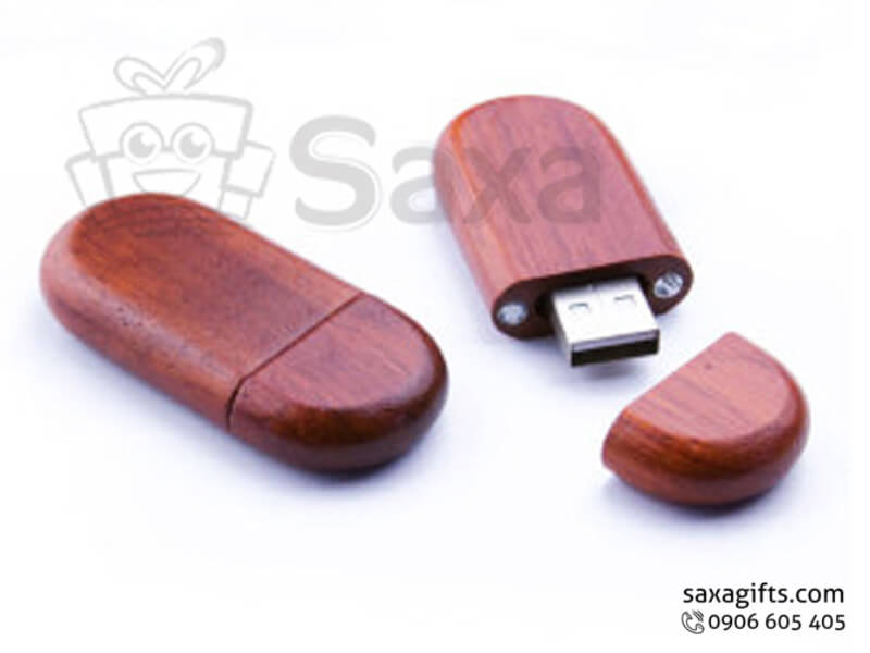 Wooden USB removable and rounded corners