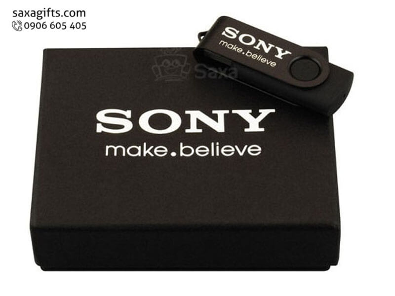 Metal USB with logo printed, 360 degree rotation mixed with plastic