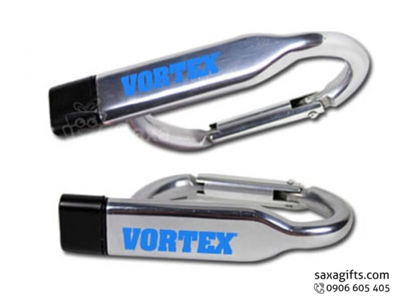 Metal USB with logo printed in moulded key shape