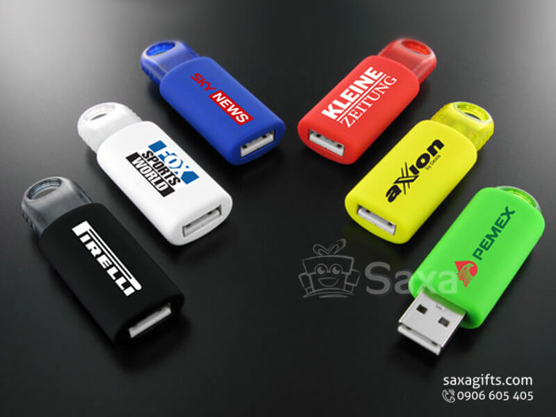 Usb nhựa thanh trượt có khoen móc khóa tiện lợi