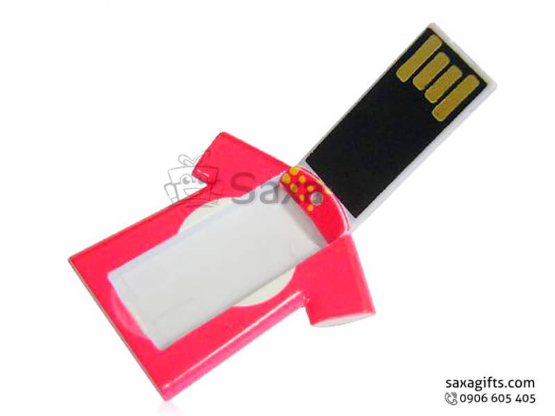 Plastic USB with logo printed in football T-shirt shape