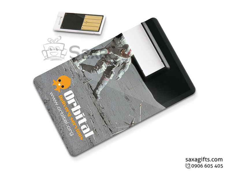 Plastic USB with logo printed in plastic ATM card shape