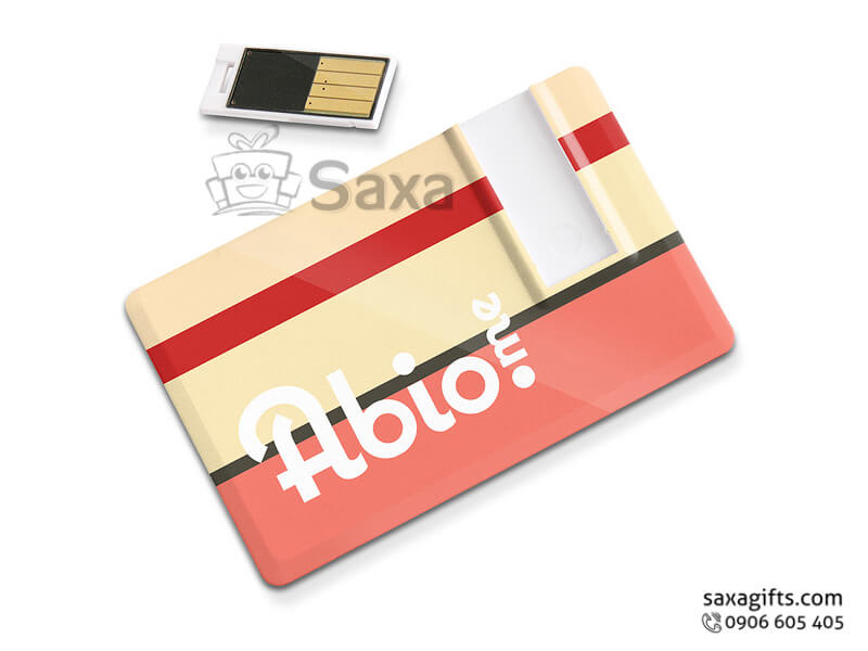 Plastic USB with logo printed in plastic ATM card shape