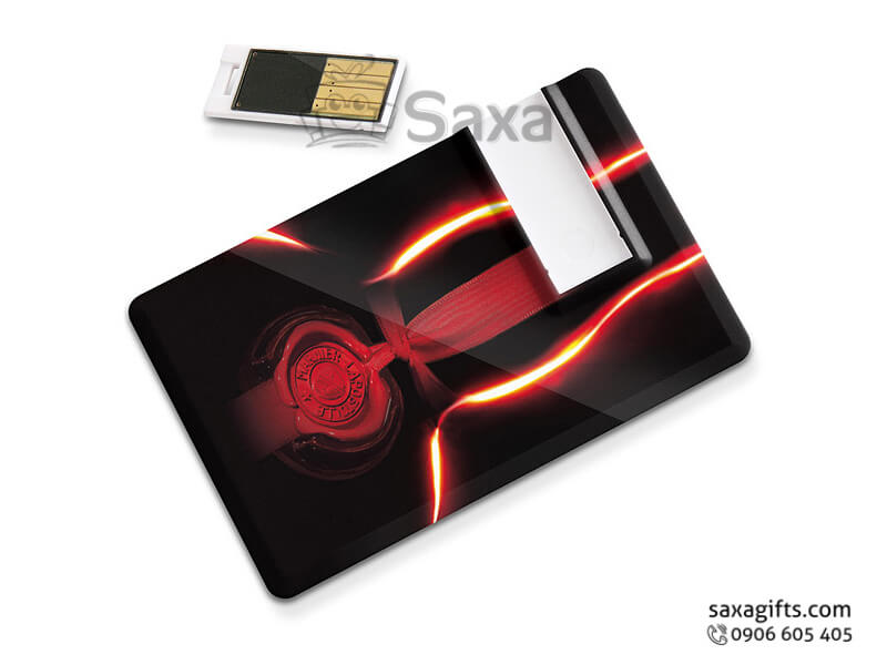 Plastic USB with logo printed in plastic ATM card shape