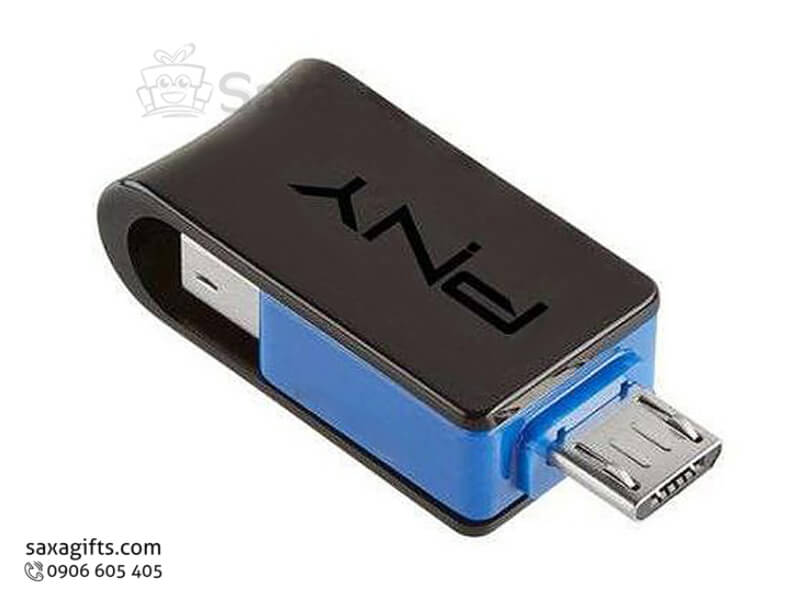 USB on to go xoay 360 độ nhựa phối kim loại