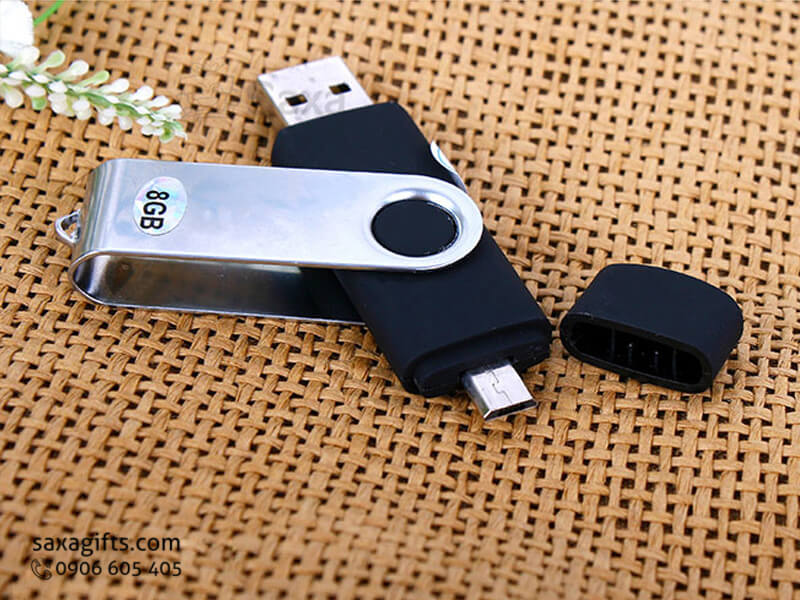 Usb on to go xoay 360 độ có nắp rời màu đen UT010