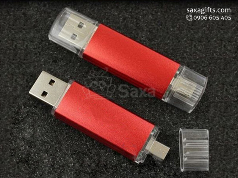 USB on to go nắp rời sơn mờ màu đỏ