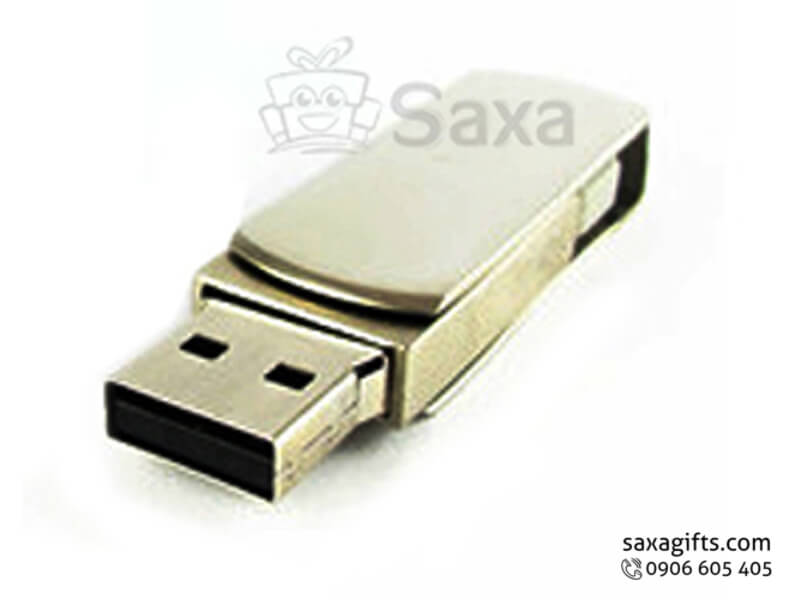 On the go USB with logo printed, rotated metal cap