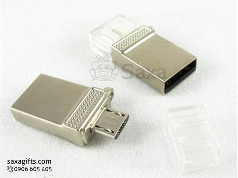 USB on to go bằng kim loại có hoa văn nhỏ gọn