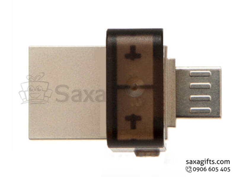 On the go USB with logo printed, sliding cap and small size