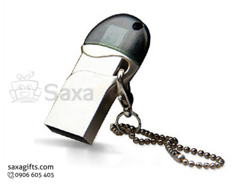 On the go USB with logo printed, removable cap and convenient keychain