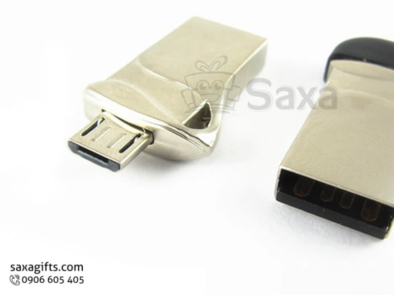 On the go USB with logo printed, removable cap and convenient keychain