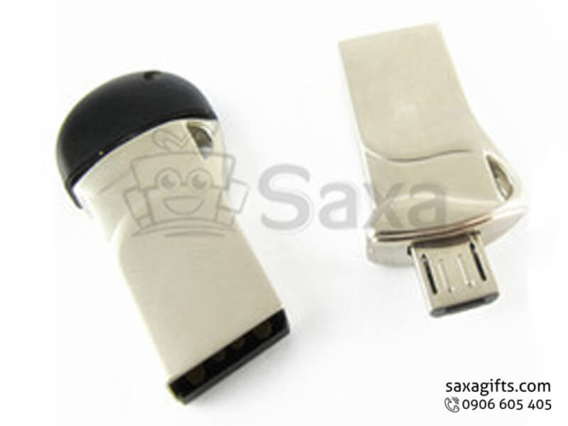 On the go USB with logo printed, removable cap and convenient keychain