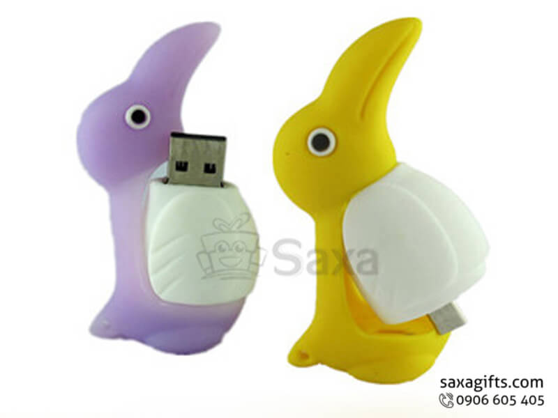 USB on to go bằng cao su đổ khuôn hình chim cánh cụt