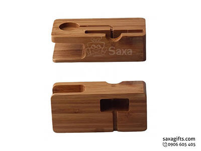 Quà để bàn gỗ in logo 3in1 kiểu dáng độc đáo