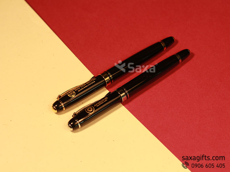 Metal pen with Anzone logo engraved and gilded removable cap