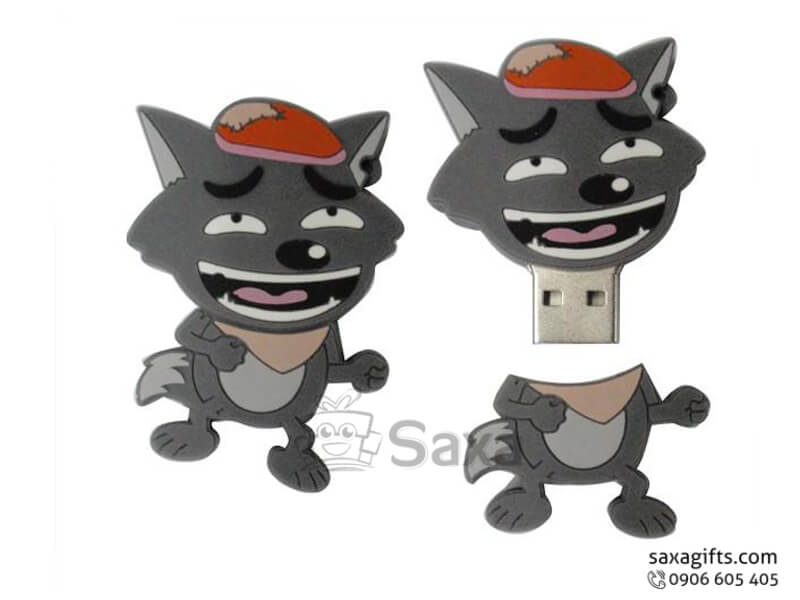 Usb cao su phong cách hoạt hình con chó sói