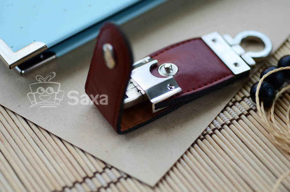 USB da móc khóa nút bấm (Leather USB)