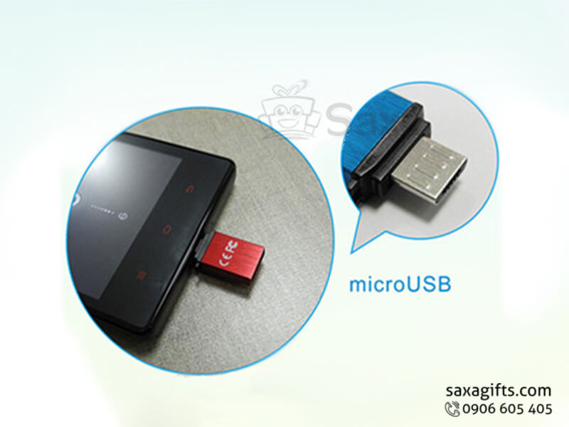 Usb on the go in logo nắp rời bằng nhựa nhiều màu