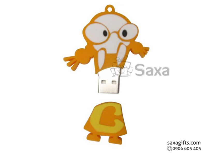 USB vỏ cao su làm theo mẫu 2D nắp rời cô gái