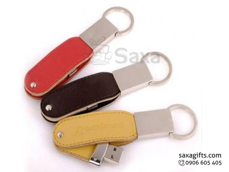 Usb da móc khóa phối kim loại (Leather USB)