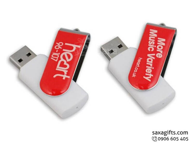 Usb kim loại in logo phối nhựa có đổ keo trong